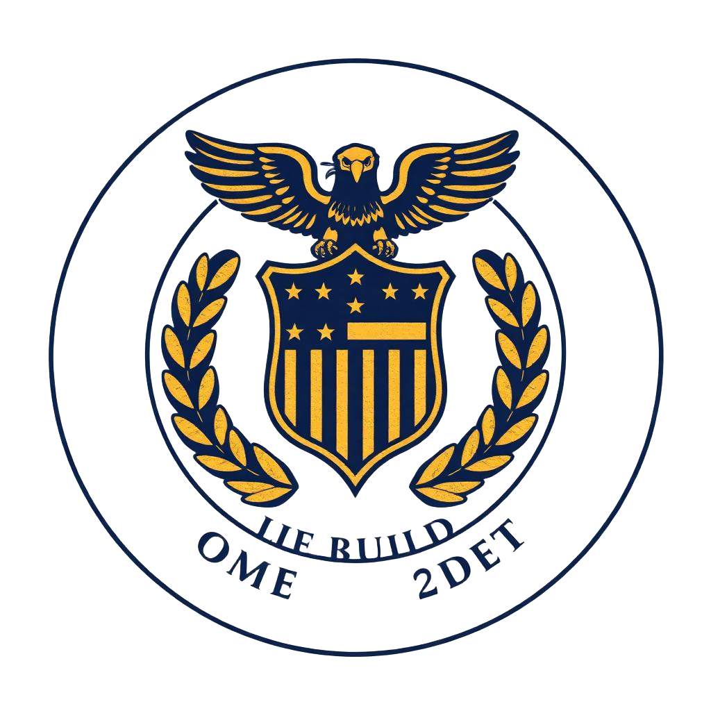 Patriotic eagle and shield seal — honoring those who served